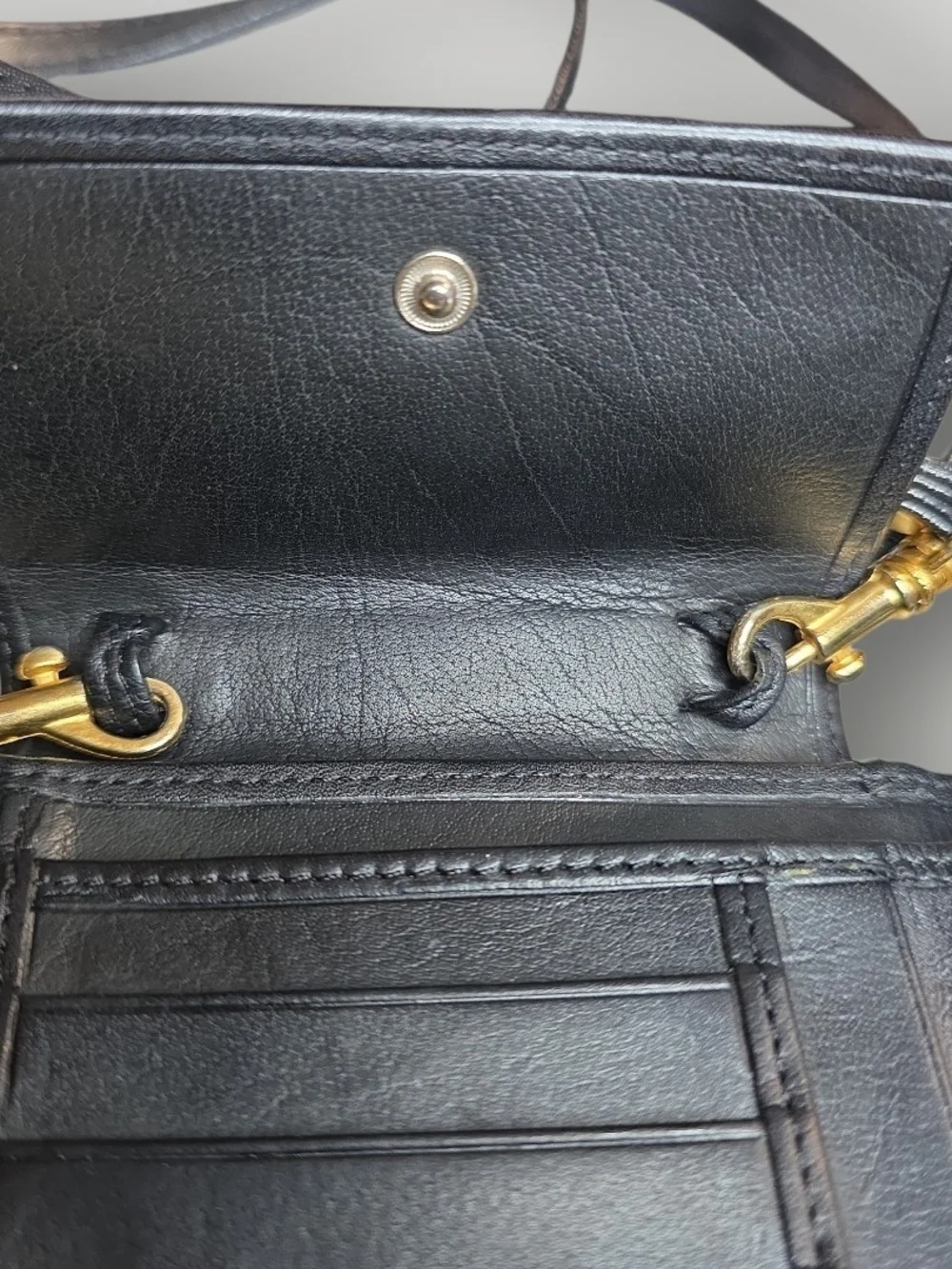 COACH VTG 1999 CONVERTIBLE BLK SWING CROSSBODY BAG PURSE TRIFOLD WALLET EUC